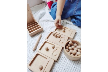 Montessori Wooden Number Tracing & Counting Boards