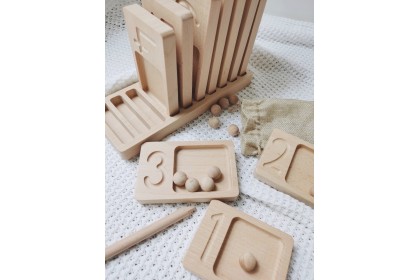 Montessori Wooden Number Tracing & Counting Boards